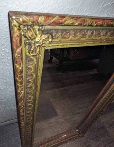 lot 53 image: Antique Wall Mirror wWood Frame