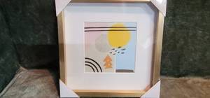 lot 59 image: Art by Hannah 12x12 Inch 4 Pack Modern Geometric Abstract Framed Prints