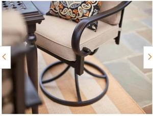 lot 16 image: Laurel Oaks 6 Piece Brown Steel Outdoor (only chairs without table and (pillows cases)