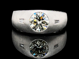 Modern 1.25 Carat Diamond Brushed Finish Engagement Ring in 14k White Gold $5,125 Retail VIDEO