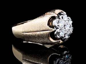 Handsome .48 Carat Diamond Estate Ring in Brushed Yellow Gold $1,650 Retail VIDEO