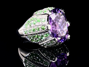 Amethyst and Peridot Statement Ring VIDEO