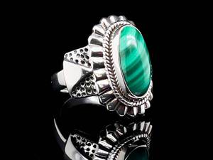 Gorgeous Natural Malachite Southwestern Estate Ring VIDEO