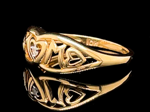 MOM Diamond Estate Ring in 10k Yellow Gold $600 Retail VIDEO
