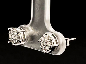 Round Diamond Cluster Sud Earrings $350 Retail Estimate VIDEO