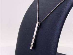 1 Diamond Floating Bar Pendant in 14k White Gold $450