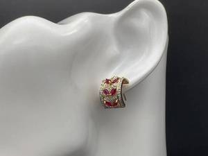 Exquisite 2.00 Carat Ruby and Diamond Earrings in 14k Yellow Gold $3,450 Retail VIDEO