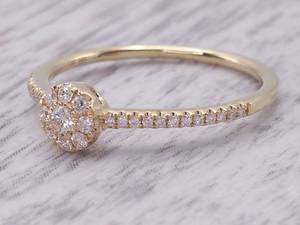 Brand New, Petite .18 Carat Very Fine Diamond Cluster Ring in 14k Yellow Gold $1,500 Retail VIDEO