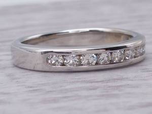 12 Carat Channel Set Diamond Band  Ring in 14k White Gold $1,350 Retail VIDEO