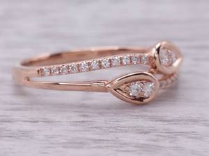 Stylish, Brand New .17 Carat Diamond Cross Over Ring in 14k Rose Gold $1,550 Retail VIDEO