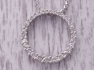 1.00 Carat Diamond Circle of Love or Circle of Life Necklace in 14k White Gold $2,150 Retail