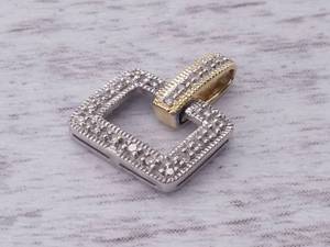 Two-Toned Diamond Buckle Styled Pendant in 14k Gold $600 Retail Estimate VIDEO