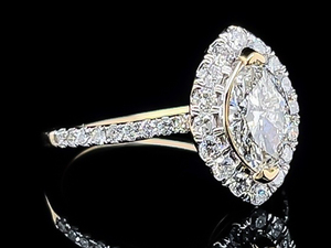 1.25 Carat Marquise Diamond Ring in 14k Yellow Gold $5,000 Retail VIDEO