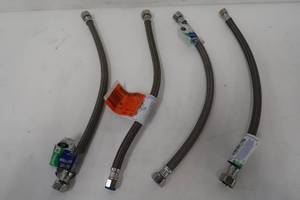 lot 229 image: Brasscraft 38 in. Compression x 12 in. FIP x 16 in. Braided Polymer Faucet Connector - 4 Pack