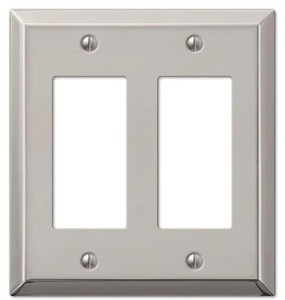 lot 250 image: Amerelle Gang Rocker Wall Plates Set of 2 - Polished Nickel
