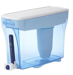 lot 265 image: ZeroWater 30-Cup Ready-Pour- Water Pitcher Filter in Blue with Filtration System