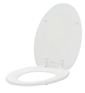 lot 266 image: Glacier Bay Lift-Off Elongated Closed Front Toilet Seat in White