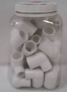 lot 253 image: Charlotte Pipe 34 in. x 12 in. PVC Elbow Socket x FPT (30-Pack) #PVC 02301