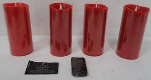 lot 277 image: Illure Set of 4 (6) 3D Flameless Candle Pillars with Remote - H225643