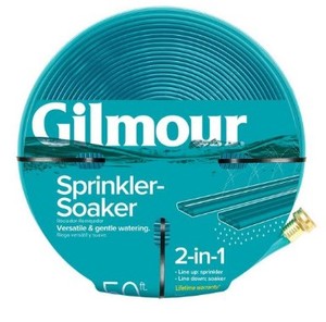 lot 292 image: Gilmour 58 in. Dia. x 50 ft. All-in-One Sprinkler Soaker Hose 27142HD