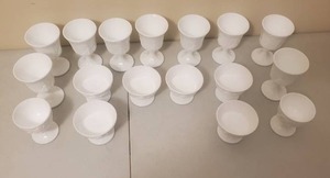 lot 17 image: Large Collection of 27 Harvest Milk glass PunchSnack Cup By Colony