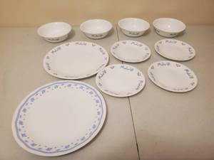 lot 68 image: Collection Of 10 Pieces Of Corelle Dishes By Corning