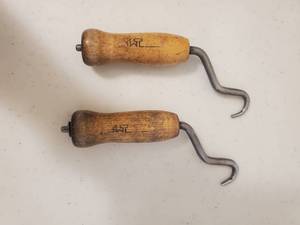 lot 90 image: Collection Of Two Vintage Primitive Swivel Iron Rebar Tie Wire Twister