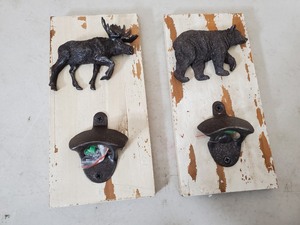 lot 50 image: 2 New Shabby Chic Cast Iron Bottle Openers
