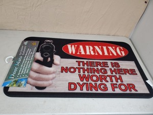 lot 60 image: New Gun Warning Entry Rug