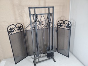 lot 64 image: Fireplace Screen and Toolset