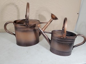 lot 65 image: 2 New Metal Watering Cans