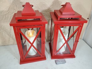 lot 123 image: Pair of Luminara Flameless Candles with Lanterns