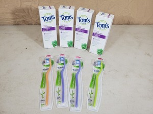 lot 126 image: New Toms Toothpaste and Toothbrushes