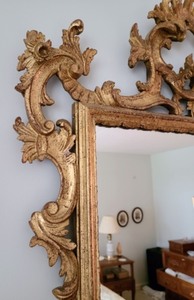 Ornate Gold Wood Wall Mirror