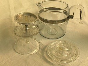 Enamel Coffee Pot and Glass Percolator
