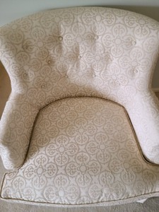 Cream Print Upholstered Armchair