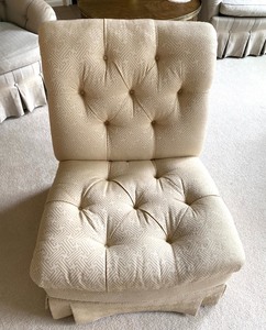 Simply Charming Upholstered Chair in Neutral Fabric