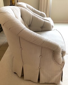Pair of Vintage Upholstered Chairs by Baker