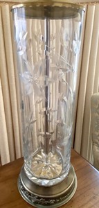 Vintage Etched Glass Table Lamp