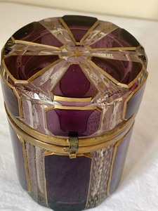 Vintage Amethyst Lidded Vanity Jar