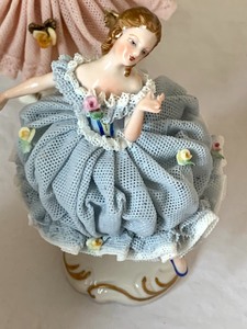 Three Small Dresden Ballerina Figurines