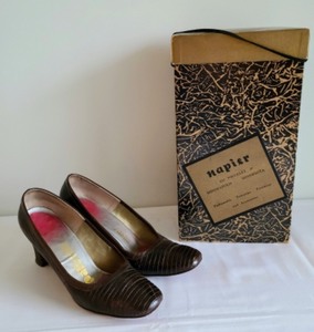 Palizzio Brown Crocodile Leather Heels