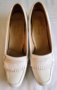 Florsheim White Heeled Loafers