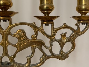 Figural Vintage Brass Candleabra