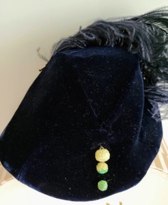 Womens Vintage Blue Velvet Hat