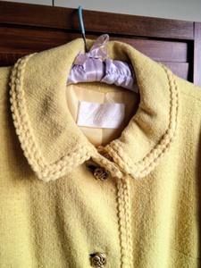 Vintage Yellow Wool Blend Coat
