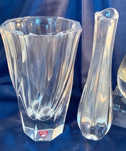 Three Vintage Floral Vases including Two Orrefors Vases