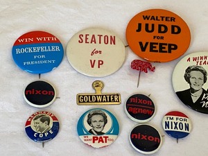 Vintage Political Pinbacks including Nixon