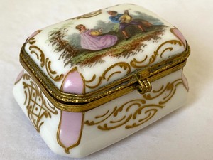 Vintage Miniature Painted Trinket Box
