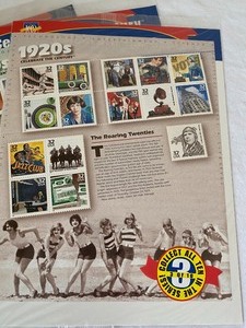 US Postal Stamps Celebrate the Century Years 1900-1990